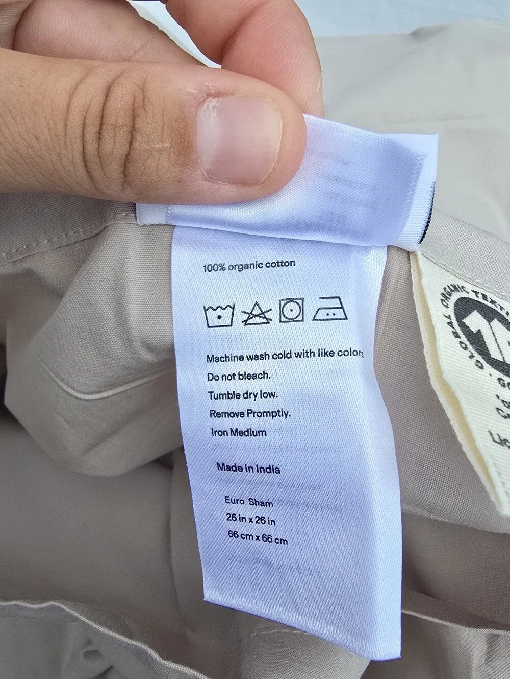 NWOT Quince DOVE Euro Sham Crisp Organic Percale Cotton